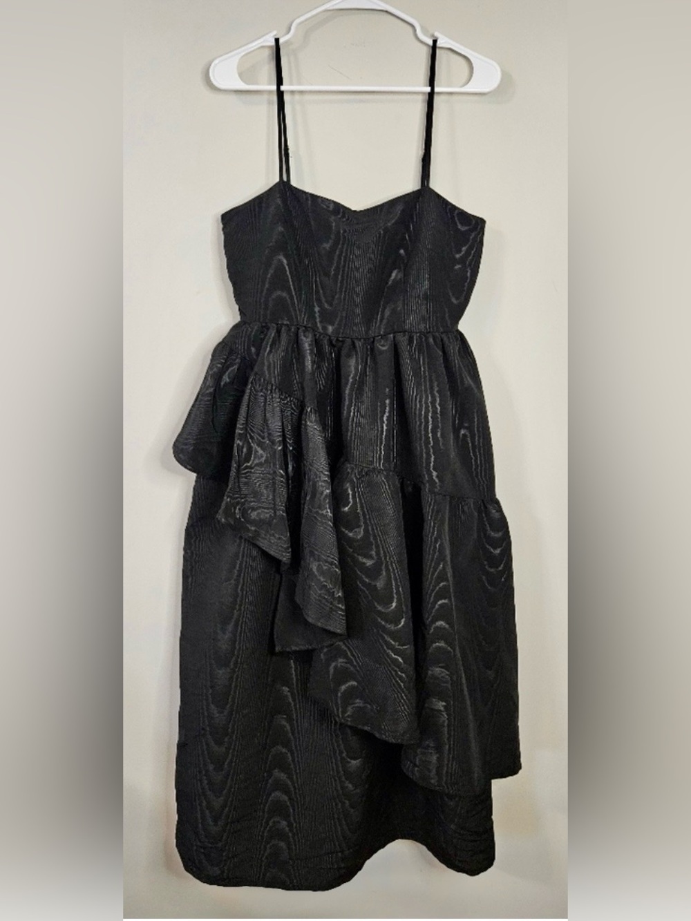 Kate Spade, Black Asymmetric Tiered Midi Dress, NWT, Small, P2P:17” - Picture 3 of 9